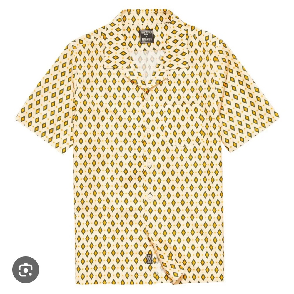 Todd Snyder Yellow and Brown Casual Button Down Shirt